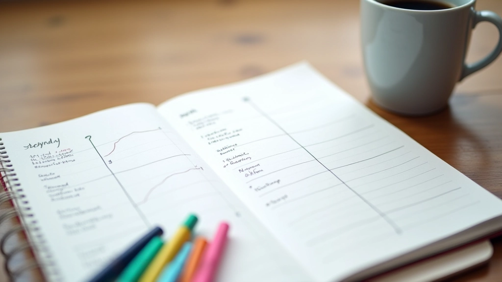 Detaillierte Ansicht eines Wochenplaners mit handgeschriebenen Notizen und Markierungen für Erfolge