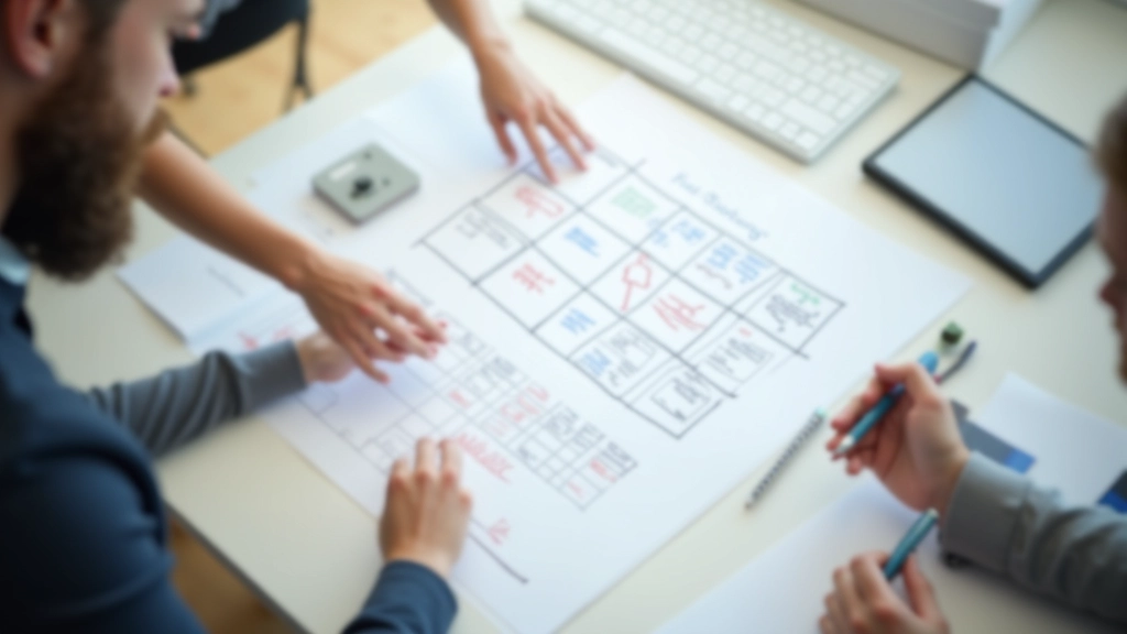 Zeitmanagement-Matrix-Visualisierung auf Papier oder Whiteboard